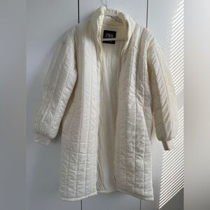 Zara Women's Ivory Puffer Jacket